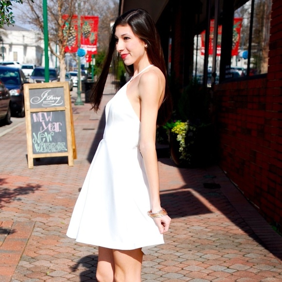 Off White Fit and Flare Dress - Picture 2 of 6